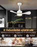 Ventilador de Teto Branco com Controle Remoto FANSVENTO LED e Motor DC 3 Pás 6 Velocidades