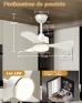 Ventilador de Teto Branco com Controle Remoto FANSVENTO LED e Motor DC 3 Pás 6 Velocidades