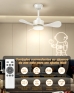 Ventilador de Teto Branco com Controle Remoto FANSVENTO LED e Motor DC 3 Pás 6 Velocidades