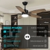 Ventilador de teto com luz LED e controle remoto, silencioso, motor DC reversível, 6 velocidades