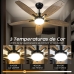 Ventilador de teto com luz LED e controle remoto, silencioso, motor DC reversível, 6 velocidades