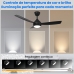 Ventilador De Teto Moderno 42" Com Luz Led E Controle Remoto, Ventilador Silencioso De 3 P&aacute;s Com 3 Cores De Luz E 6 Velocidades