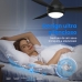 Ventilador De Teto Moderno 42" Com Luz Led E Controle Remoto, Ventilador Silencioso De 3 P&aacute;s Com 3 Cores De Luz E 6 Velocidades