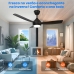 Ventilador De Teto Moderno 42" Com Luz Led E Controle Remoto, Ventilador Silencioso De 3 P&aacute;s Com 3 Cores De Luz E 6 Velocidades