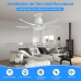 Ventilador De Teto Luz Led Integrada Controle Remoto 4 Velocidades, Base E27, Fácil De Instalar, Ideal Para Ambientes Internos/externos