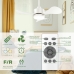 Ventilador De Teto Silencioso E Econômico Com Luz Led, 3 Cores Ajustáveis, 6 Velocidades, Timer E Controle Remoto