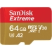 Cartão de Memória Micro SD Sandisk Extreme 170-80 MB/s U3 64GB com Adaptador (SDSQXAH-064G-GN6AA)