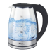 Chaleira Elétrica de Vidro 4life CrystalFlow Electric Glass Kettle FLG2110 / 2 Litros / 1500W / 110V ~ 50/60Hz - Preto/Transparente