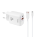 Carregador Yookie EI3Y - 20W - USB/Tipo C - Cabo Tipo C - Bivolt - Branco