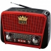 Radio Portatil AM/FM/SW Megastar RX455BTR 500 Watts P.M.P.O com Bluetooth Bivolt - Preto/Vermelho