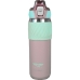 Garrafa Termica Morgan Shannon com Tampa de Botao - Rosa/Verde Pastel 580ML