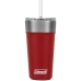 Copo Termico com Tampa e Canudo Coleman 600ML - Vermelho