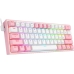 Teclado Gamer Sem Fio Redragon Fizz Pro K616-RGB USB - Branco/Rosa (Ingles)