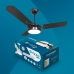 Ventilador de Teto Potente Pás MDF LED Amarelado 3000K Beltempo Brizzo