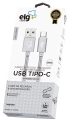 Cabo USB-C Elg TC10BSRG Malha de Nylon 3A 15W (1 Metro) Prata