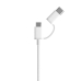Cabo Xiaomi Micro-USB + USB-C SJX01ZM 30CM / 2 Em 1 - Branco