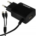 Carregador USB Ecopower EP-7068 com Cabo Type-C Y Micro USB - Preto