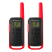 Walkie Talkie Talk Motorola T-210 20MIL-32KM Carregador USB / Bivolt - Preto e Vermelho