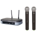 Microfone Duplo Profissional Quanta QTMWU104 Wireless Uhf Preto