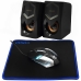 Kit Teclado Gaming Mecanico Satellite GK-41 Portugues + Mouse de 1.600 Dpi + Mousepad + Speaker - Preto