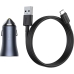 Carregador de Carro Baseus Golden Contator Pro TZCCJD-0G com Cabo USB-C - Cinza