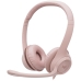 Headset Logitech H390 com USB para PC e Smartphone - Rosa