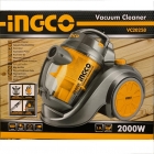 Aspirador de Po Ingco VC20258 - 2000W - 2.5L - 220V - Cinza e Amarelo