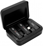 Microfone Sem Fio Quanta Dual Multi Dispositivo QTMDM20 Preto