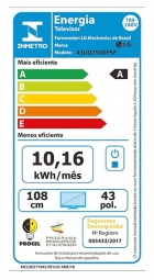 Smart TV LED LG 43" 43UQ7500PSF Ultra HD 4K/Wifi Al Thinq