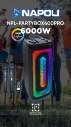 Caixa de Som Napoli Partybox 400 Pro 2MIC/BT/USB