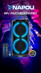 Caixa de Som Napoli Partybox 800 Pro 2MIC/BT/USB