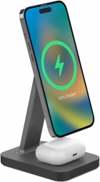 Carregador Sem Fio Magnetico Mophie Snap+ Charging Stand & Pad - Preto