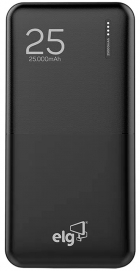 Carregador Portatil Elg PB250MAX 25.000MAH 2X USB 2.1A/1A - Preto