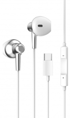 Fone de Ouvido com Fio Yookie XP210 USB-C - Branco/Cinza