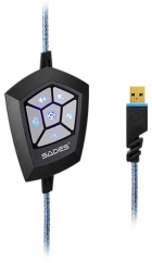 Fone Headset Gamer Sades Spellond Pro Audio BY Bongiovi DPS - Preto/Azul