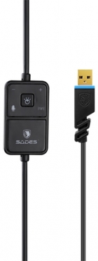 Fone Headset Gamer Sades Xpower Plus com Fio Preto/Azul