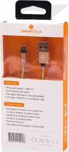 Cabo Magnetico Smartzla USB 2.0 para Micro-USB SAT-C005 (1 Metro) - Dourado