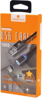 Cabo Magnetico Smartzla USB 2.0 para Micro-USB SAT-C005 (1 Metro) - Preto