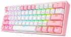 Teclado Gaming Redragon K616-RGB Fizz Pro (Ingles Sem Fio) Branco/Rosa