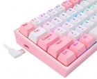Teclado Gaming Redragon K616-RGB Fizz Pro (Ingles Sem Fio) Branco/Rosa