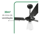 Ventex Yris ventilador de teto motor grande preto