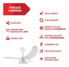 Ventilador De Teto Tron Buzios Max Led Branco Residencial Diâmetro 1000 mm Frequência 60Hz Material das pás SAN Quantidade de pás 3
