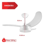 Ventilador De Teto Tron Buzios Max Led Branco Residencial Diâmetro 1000 mm Frequência 60Hz Material das pás SAN Quantidade de pás 3