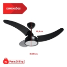 Ventilador De Teto Búzios Max Led Tron Preto 3 Pás