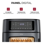 Fritadeira Elétrica Air Fryer Oven Black INOX WAP WAOD2 12 Litros 4 em 1 Porta com Abertura Lateral e Removível 1800W