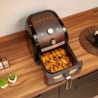Fritadeira Air Fryer 5 Litros Com Cesta Antiaderente Removível Aviso Sonoro E Desligamento Automático Frita Sem Óleo Com Circulação De Ar Quente Em 200°c Timer 1900wts De Potência E Itatiaia