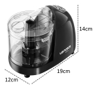 Mini Triturador Processador de Alimentos Elétrico Preto Lenoxx