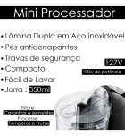 Mini Triturador Processador de Alimentos Elétrico Preto Lenoxx