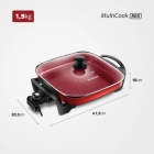 Panela Elétrica PE-49-RC MultiCook 1200W de Potência Red Ceramic Mondial
