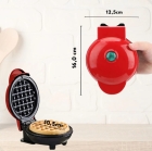 Máquina De Fazer Waffle Mini Grill Panqueca Elétrica Cor Vermelho